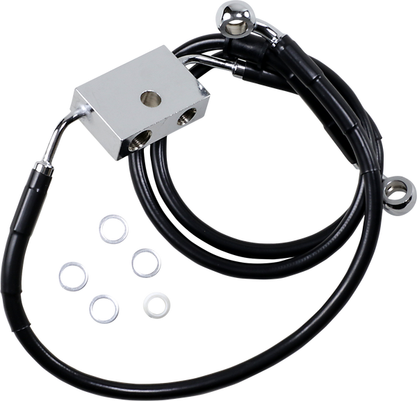 Extended Length Brake Line Black, Vinyl Coated Oversize [+203 mm (8'')], 1, nordicamoto.ro
