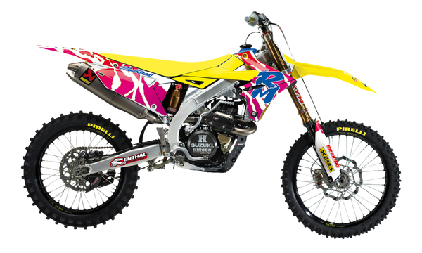 Graphic Kit Retro With Seat Cover Yellow, White, Blue, Pink, 2, nordicamoto.ro