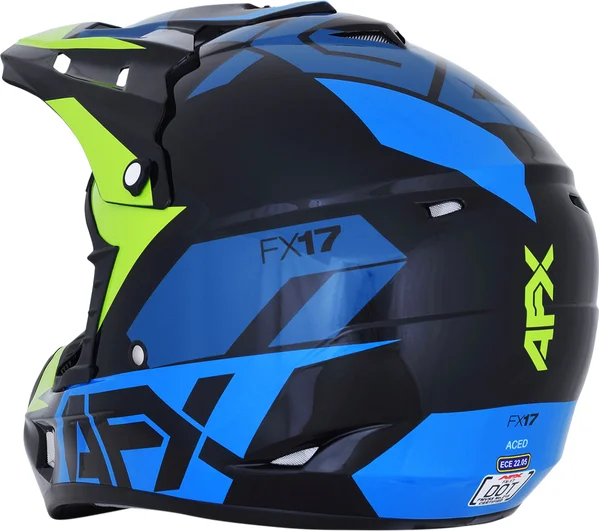 Casca AFX FX-17 Aced Black/Blue/Fluorescent Green M, 4, nordicamoto.ro