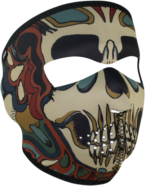 Full Mask Psych Skull Black, Brown, Green, Off-white, 1, nordicamoto.ro