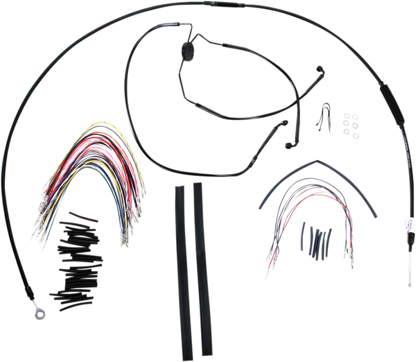 Complete Black Vinyl Handlebar Cable/line Kit For Ape Hanger Handlebars Black, 1, nordicamoto.ro