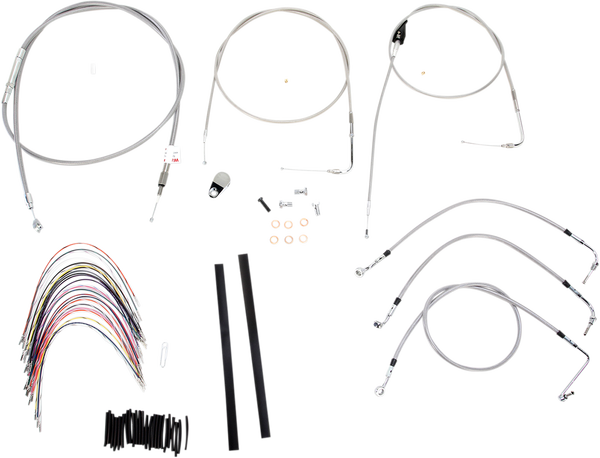 Complete Stainless Braided Handlebar Cable/brake Line Kit Silver, 1, nordicamoto.ro