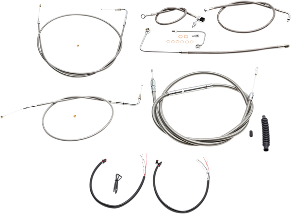 Complete Stainless Braided Handlebar Cable/brake Line Kit Silver, 1, nordicamoto.ro