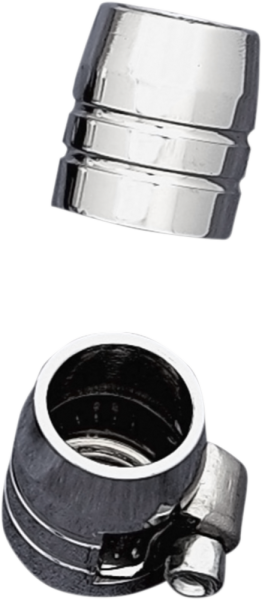 Grooved Chrome Hose End With Clamp Chrome, 1, nordicamoto.ro