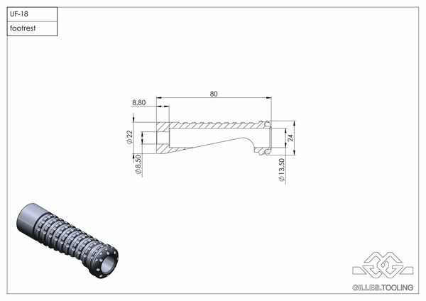 Uf18 Footpeg Black, 3, nordicamoto.ro