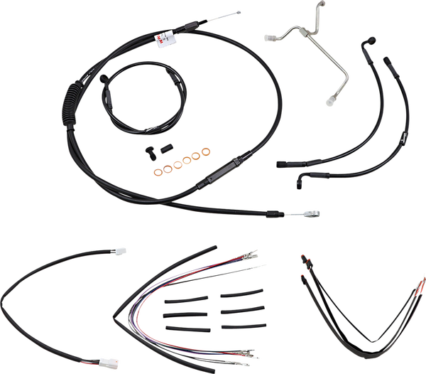 Complete Black Vinyl Handlebar Cable/line Kit For Ape Hanger Handlebars Black, 1, nordicamoto.ro