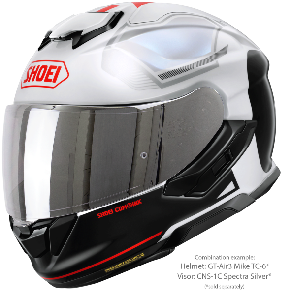 SHOEI GT-AIR3 MIKE TC-6 teljes arcú sisak, fekete/piros/fehér, S-es méret, 7, nordicamoto.ro