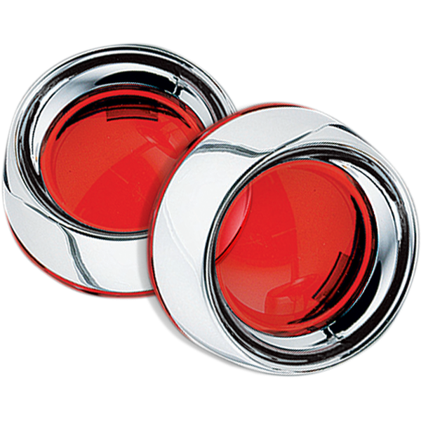 Deep-dish Bezels With Lens For Bullet Turn Signals Chrome, 2, nordicamoto.ro