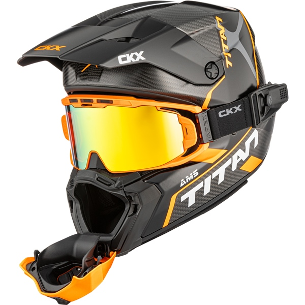 CKX Helmet Titan AMS Conrod Orange Matt Carbon + Goggles, L, 4, nordicamoto.ro