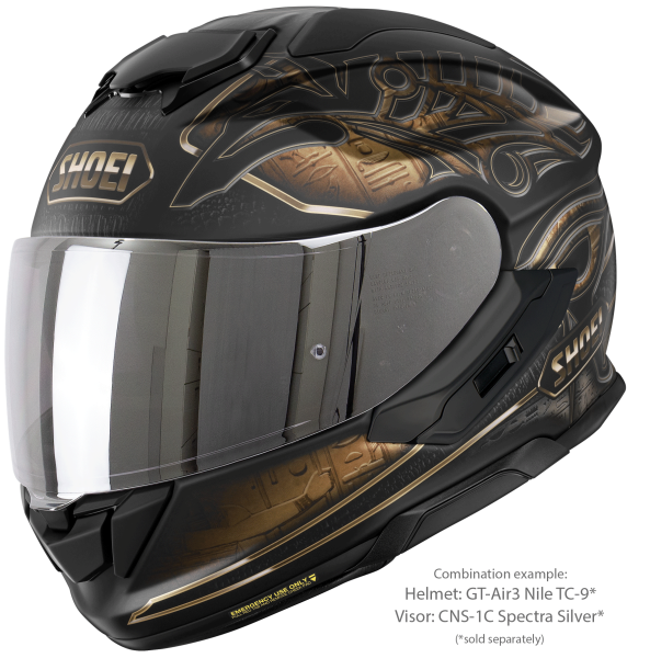 SHOEI GT-AIR3 NILE TC-9 teljes arcú sisak, fekete/matt barna, M-es méret, 2, nordicamoto.ro