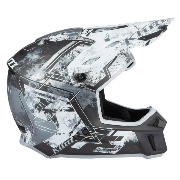 Klim F3 Carbon ECE Unruly fekete–fehér motoros sisak, 67, nordicamoto.ro