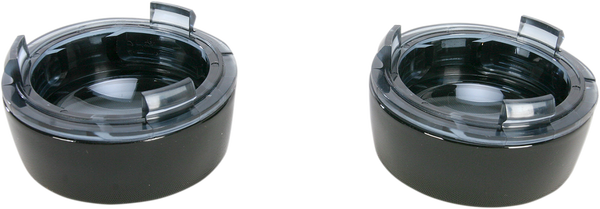 Deep-dish Bezels With Lens For Bullet Turn Signals Black, Gloss, 1, nordicamoto.ro