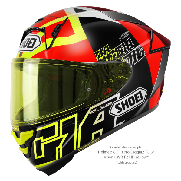 Casca Integrala SHOEI X-SPR PRO DIGGIA2 TC-3 Negru/Rosu/Galben L, 8, nordicamoto.ro