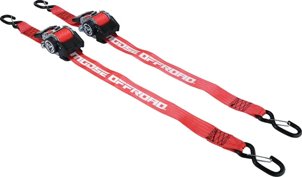 Retractable Ratcheting Straps Red, 1, nordicamoto.ro