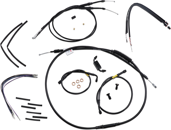 Handlebar Cable And Brake Line Kit For Wide Glide Gorilla Handlebars Silver, 1, nordicamoto.ro