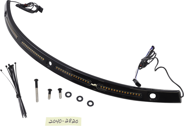 Genesis® 4 Dynamic Led Batwing Windshield Trim Black, 1, nordicamoto.ro