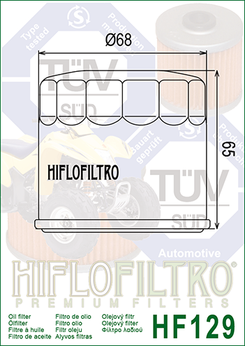 KAWASAKI KAF820-950 Hiflofiltro HF129 olajszűrő, 1, nordicamoto.ro