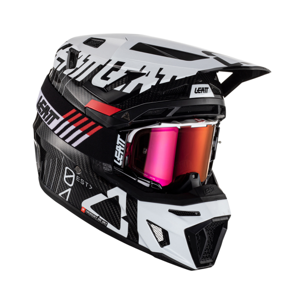 Casca Leatt 9.5 Carbon V23 White/Black (Ochelari Velocity 6.5 Iriz Cadou) S, 1, nordicamoto.ro
