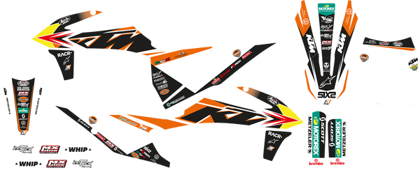 Trophy Graphic Kit With Seat Cover Yellow, Orange, Black, 4, nordicamoto.ro