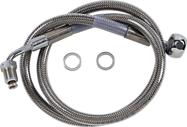 Extended Length Stainless Steel Brake Line Silver, Clear-coated Oversize [+152 mm (6'')], 1, nordicamoto.ro