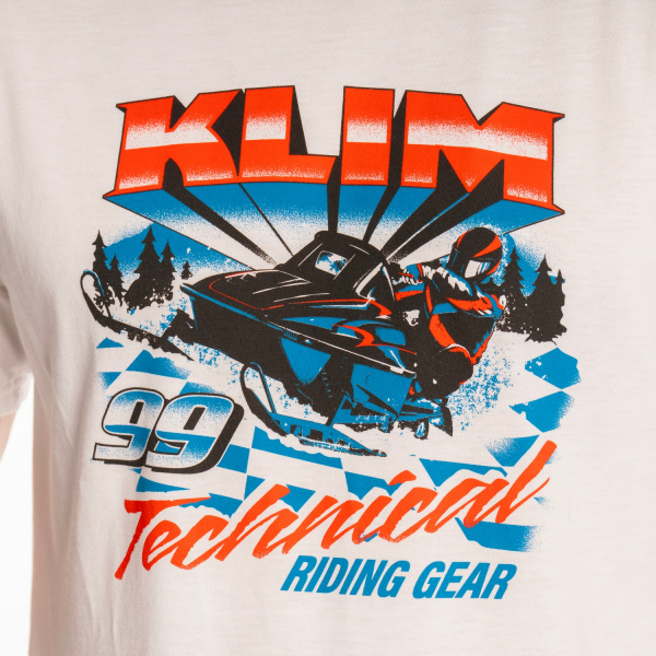 Klim Snowcrest Tri-blend póló – fehér – császári kék, 8, nordicamoto.ro