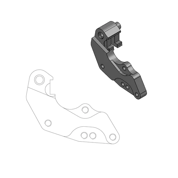 Rögzítőkonzol a 298 mm-es Dakar első féklemezhez, fekete, 1, nordicamoto.ro