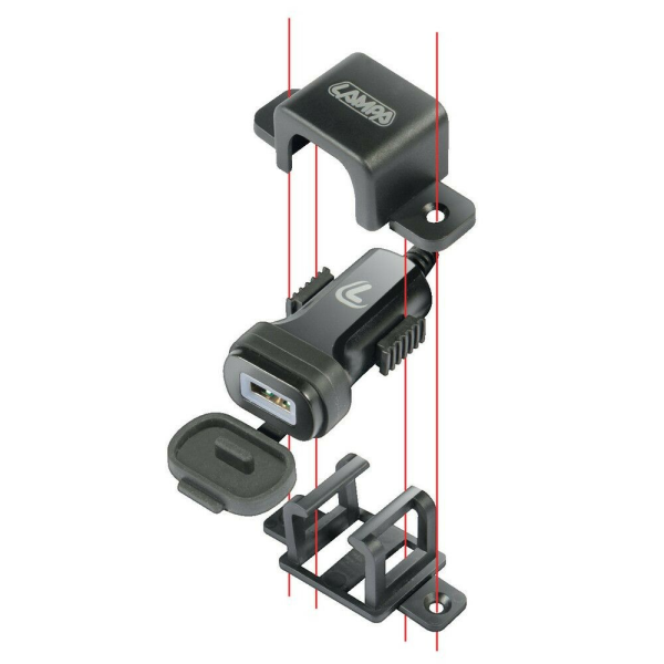 Omega rögzített, csavaros rögzítésű USB-s lámpa-töltő, 4, nordicamoto.ro