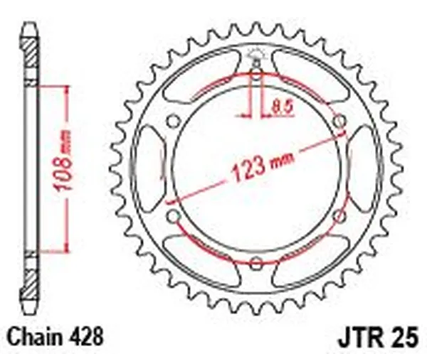 JT SPROCKETS hátsó lánckerék, természetes színű, 2, nordicamoto.ro