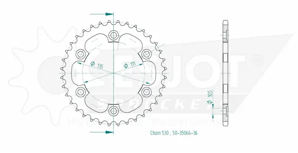 Standard Sprocket Rear 530 Black, 2, nordicamoto.ro