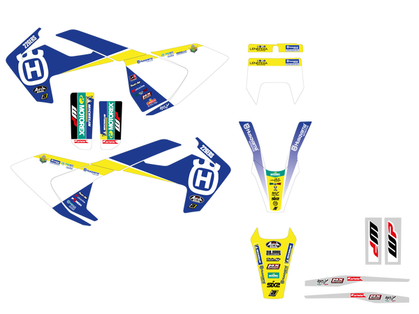 Trophy Graphic Kit Yellow, White, Blue, 2, nordicamoto.ro