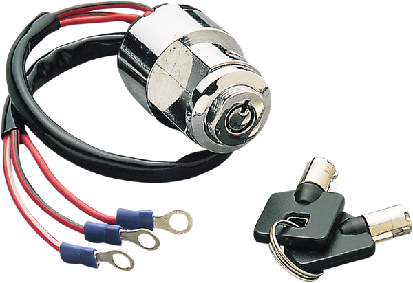 Custom Round Key Ignition Switch Chrome, 1, nordicamoto.ro