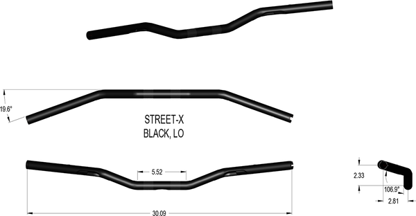Street-x Handlebars Black, 1, nordicamoto.ro
