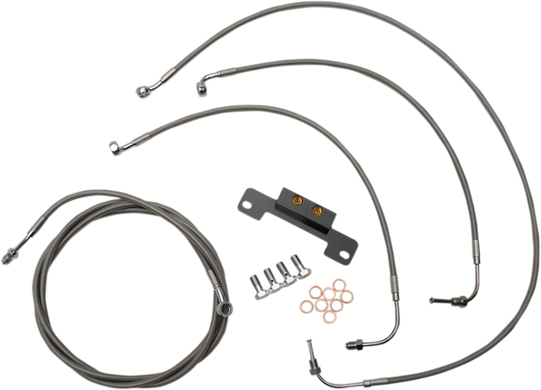 Standard Black Vinyl Braided Handlebar Cable/brake Line Kit Silver, 1, nordicamoto.ro