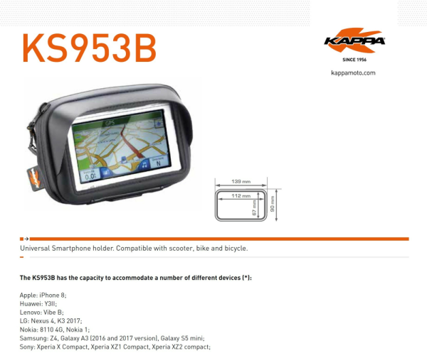 Kappa KS953B GPS/telefon tok, 1, nordicamoto.ro