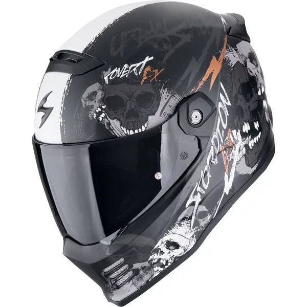 SCORPION COVERT FX SKULLZ M teljes arcú bukósisak, matt fekete/szürke/arany, 1, nordicamoto.ro