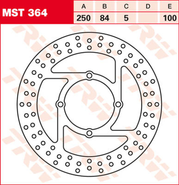 Rögzített féktárcsa, kör alakú, 250–299 mm, 2, nordicamoto.ro