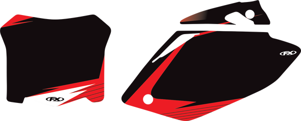 Pre-cut Graphic Number Plate Kit Red, 1, nordicamoto.ro