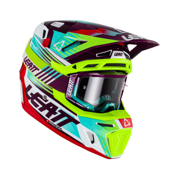Casca Leatt 8.5 V23 Neon Fluo Green/Purple/Blue  (Ochelari Velocity 5.5 Cadou) L +, 1, nordicamoto.ro