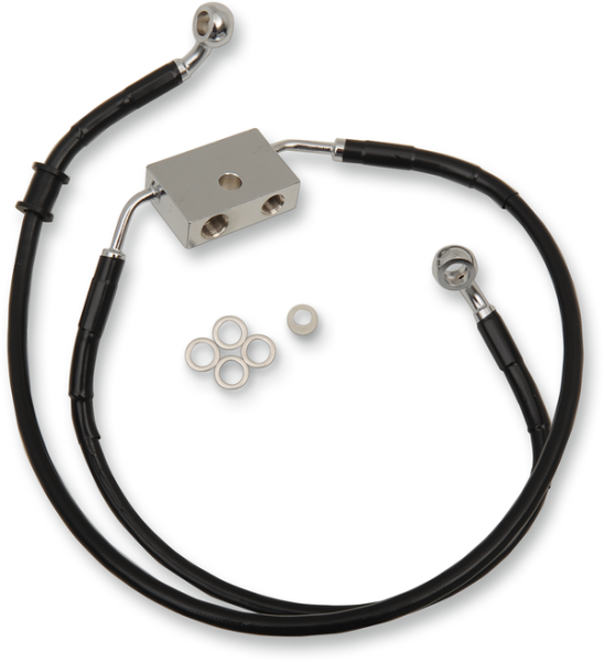 Stainless Steel Brake Line Kit Black, Vinyl Coated, 1, nordicamoto.ro