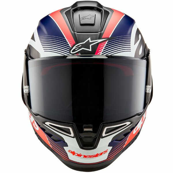 ALPINESTARS SUPERTECH R10 CARBON TEAM teljes arcú sport sisak, fekete/kék/piros, M-es méret, 8, nordicamoto.ro