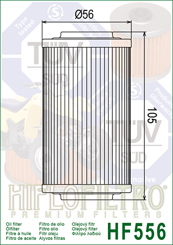 BOMBARDIER TRAXTER/QUEST 500–650 olajszűrő, Hiflofiltro HF556, 1, nordicamoto.ro