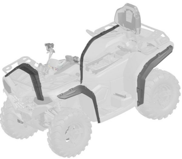 CFMOTO CFORCE 400 / 450 S / 450 L / 500 / 520 S / 520 L ATV szárnyhosszabbító készlet – FEKETE, 6, nordicamoto.ro