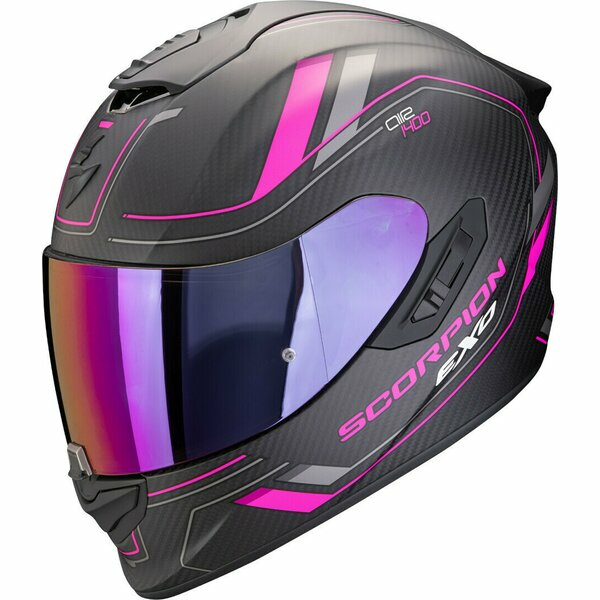 SCORPION EXO-1400 EVO II CARBON AIR MIRAGE teljes arcú bukósisak, fekete/zöld, M méret, 5, nordicamoto.ro