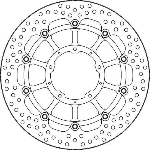 Brake Rotor Floating Halo Round Black Black, 1, nordicamoto.ro
