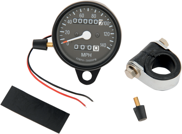 2.4(r) Mini Mechanical Speedometer Black, 1, nordicamoto.ro