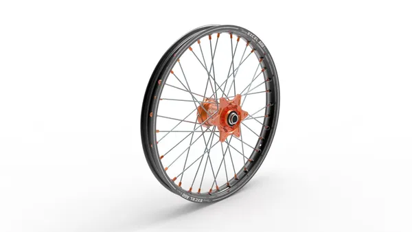 Elite Mx-en kerék, A60, ezüst küllők, fekete, narancssárga, ezüst, 1, nordicamoto.ro