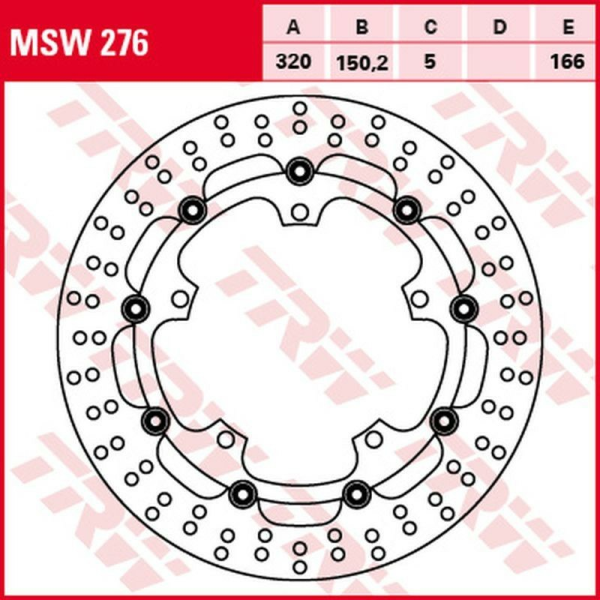 Disc frana fata TRW TRIUMPH SPEED 1050 '15 -'16/SPEED TRIPLE 1050 '08 -/SPRINT GT 1050 '10 -'13/TROPHY 1200 '13 -'17, 1, nordicamoto.ro