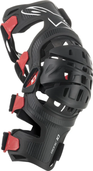 Alpinestars Bionic-10 szénszálas térdvédő – fekete/piros – jobb oldali – L, 1, nordicamoto.ro