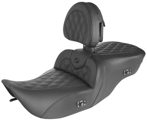 Heated Roadsofa Lattice Stitched Seat Black, 1, nordicamoto.ro
