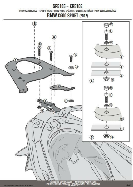 Cadru Principal Kappa BMW C 600 SPORT '12-'15, 1, nordicamoto.ro